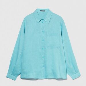 lily pulitzer turquoise 100% linen tunic